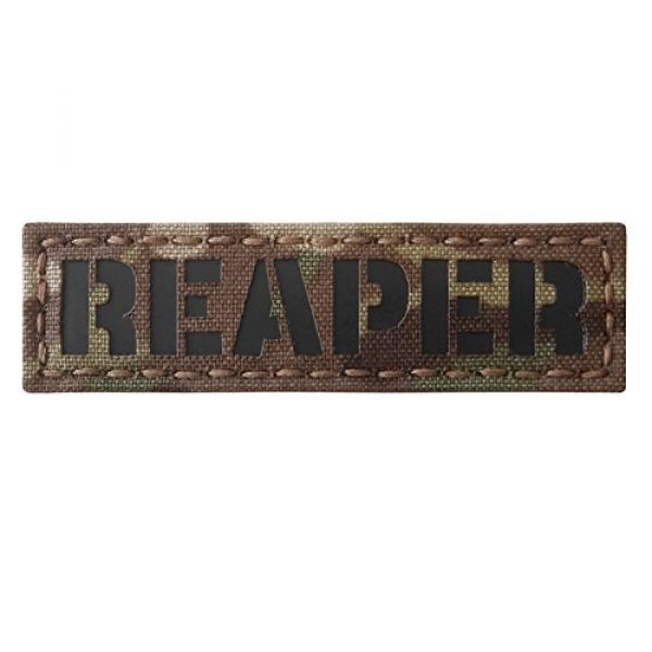 Tactical Freaky Airsoft Morale Patch 2 Reaper 1x3.5 Multicam Infrared Name Tape Tab IFF Morale Fastener Patch