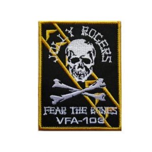 Tactical Embroidery Patch Airsoft Morale Patch 1 VF-103 Jolly Rogers Fear The Bones Embroidery Patch Military Tactical Morale Patch Badges Emblem Applique Hook Patches for Clothes Backpack Accessories