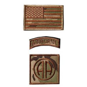 Tactical Embroidery Patch Airsoft Morale Patch 1 USA Flag + 82nd Airborne Special Forces Tactical Embroidery Patch Hook & Loop Morale Patch Military Patch for Clothing Accessory Backpack Armband (color1)