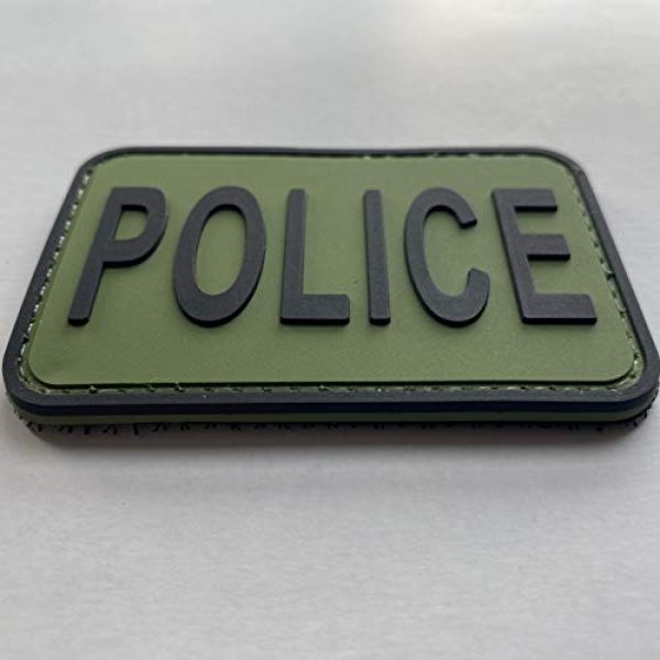 uuKen Airsoft Morale Patch 3 uuKen Small PVC Rubber OD Ranger Green Morale Police Vest Patch 3x2 inches Hook Fastener Back for Tactical Caps Hats Airsoft Jackets (OD Green and Black, XS 3"x2")