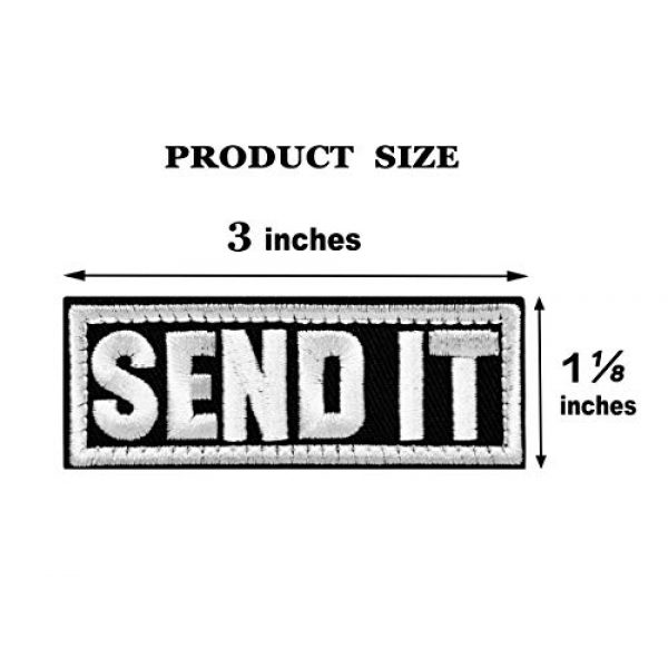 ELLEWIN Airsoft Morale Patch 2 ELLEWIN 2PCS Send It Tactical Patches Embroidered Morale Support Patch Hook and Loop, Black and White