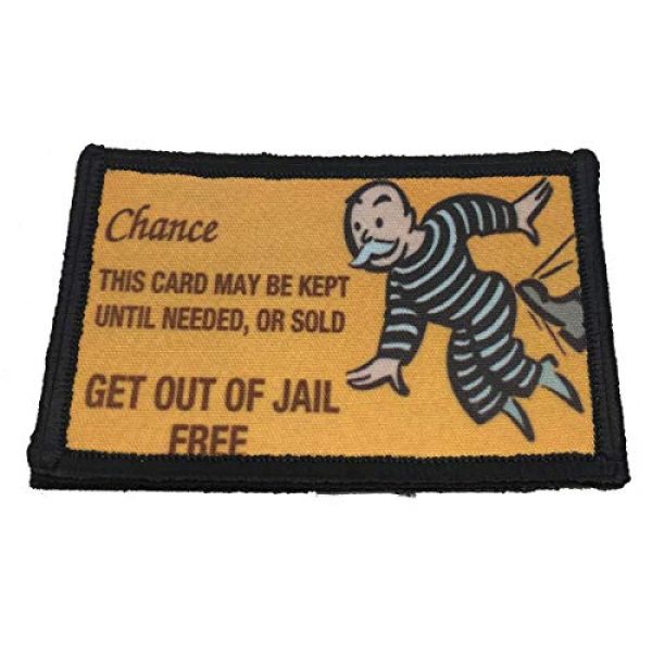 RedheadedTshirts Airsoft Morale Patch 1 Get Out of Jail Free Card Morale Patch Funny Tactical Military 2x3"