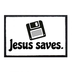 P PULLPATCH Airsoft Morale Patch 1 Jesus Saves Morale Patch | Hook and Loop Attach for Hats, Jeans, Vest, Coat | 2x3 in | by Pull Patch