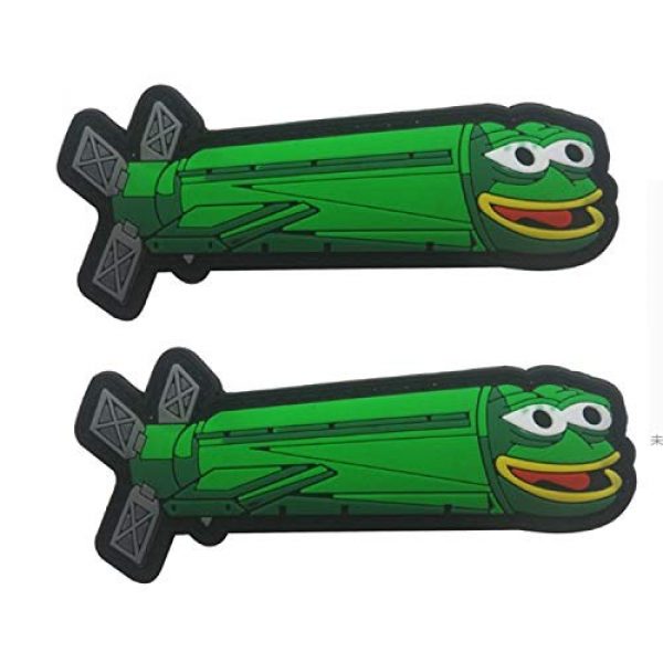 ODSP Airsoft Morale Patch 1 Cartoon Torpedo PVC Rubber 3D Hook&Loop Tactical Morale Patch 3.94" X 1.57" Pack of 2