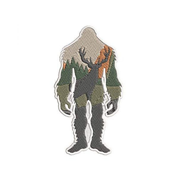 Sassy Treasures Airsoft Morale Patch 1 Bigfoot Forest Elk 2" W x 4" T Embroidered Patch DIY Iron On/Sew On Vacation Souvenir Travel Novelty Theme Decorative Applique Cryptid Cryptology Sasquatch Research Team