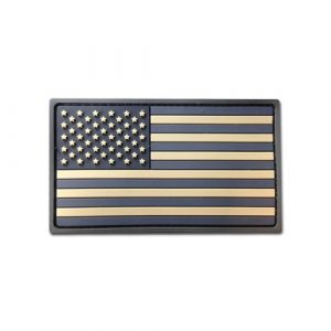 BASTION Airsoft Morale Patch 1 Bastion Tactical Combat Badge PVC Morale Patch Hook and Loop Patch - USA Flag (Tan)