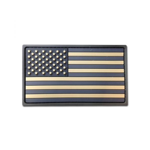 BASTION Airsoft Morale Patch 1 Bastion Tactical Combat Badge PVC Morale Patch Hook and Loop Patch - USA Flag (Tan)