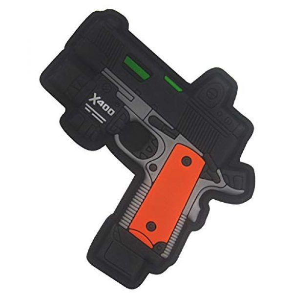 ODSP Airsoft Morale Patch 6 Mini Gun Bullet PVC Rubber Patch 3D Fastener Hook and Loop Backing Tactical Military Morale Patches Badges (Orange)