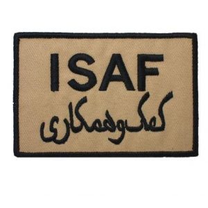 Tactical Embroidery Patch Airsoft Morale Patch 1 International Security Assistance Force ISAF Embroidery Patch Military Tactical Morale Patch Badges Emblem Applique Hook Patches for Clothes Backpack Accessories