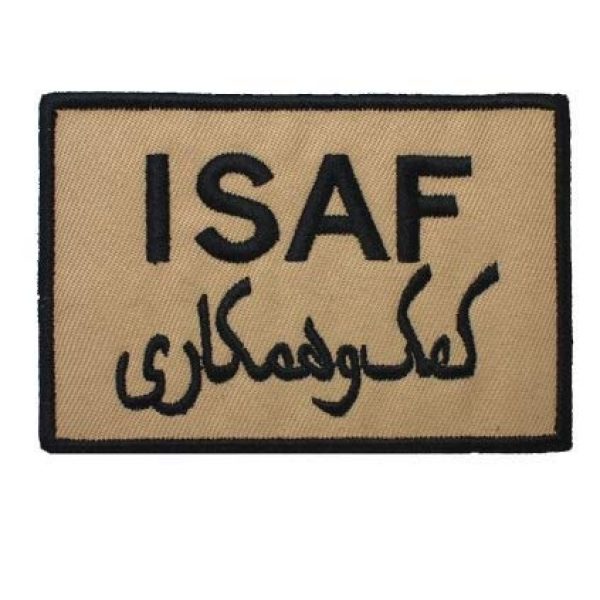 Tactical Embroidery Patch Airsoft Morale Patch 1 International Security Assistance Force ISAF Embroidery Patch Military Tactical Morale Patch Badges Emblem Applique Hook Patches for Clothes Backpack Accessories
