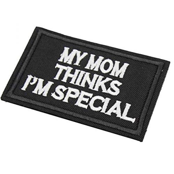 ZHDTW Airsoft Morale Patch 2 ZHDTW Words My Mom Thinks I'm Special Embroidered Tactical Patches with Hook and Loop (DT-022)