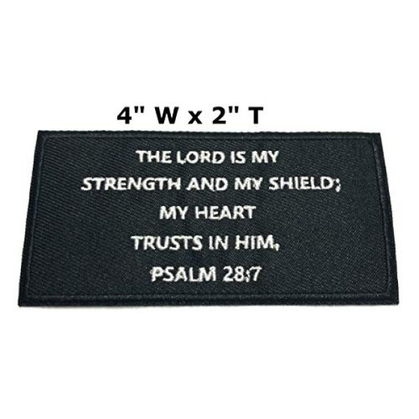 Appalachian Spirit Airsoft Morale Patch 2 Psalms 28:7 Bible Verse - 4" W x 2" T - Embroidered DIY Iron on or Sew-on Decorative Patch Badge Emblem Military Tactical Series Applique