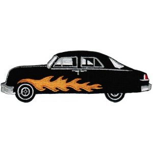 Cypress Collectibles Embroidered Patches Airsoft Morale Patch 1 Hot Rod Iron-On Patch Embroidered Car Flames Souvenir Flaming Ford Mercury Automobile
