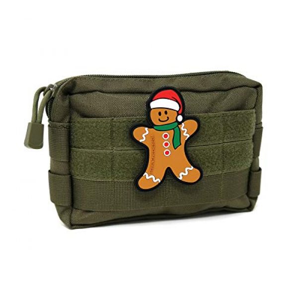 Stinking Patch Co. Airsoft Morale Patch 2 Gingerbread Man Hook and Loop PVC Rubber Patch | Christmas Tactical Patch