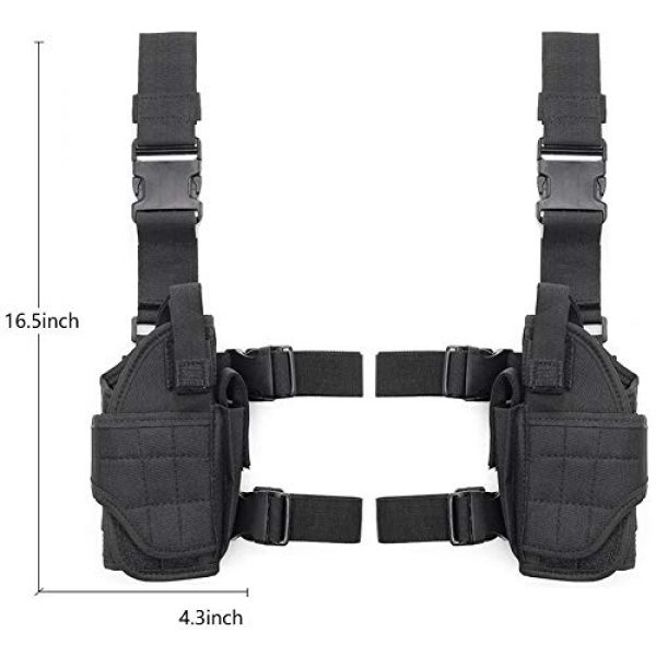 Onepin Tactical Pouch 3 Onepin Tornado Drop Leg Holster Left, and Right Hand Set, Adjustable Tactical Pistol Gun Holsters with Magazine Pouch