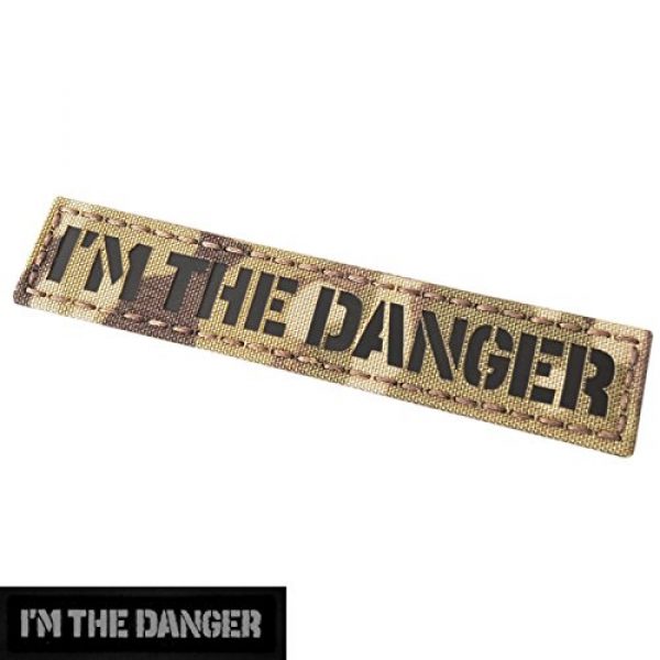 Tactical Freaky Airsoft Morale Patch 3 IR I am The Danger 1x5 Multicam Infrared Name Tag Callsign Morale Tactical Fastener Patch