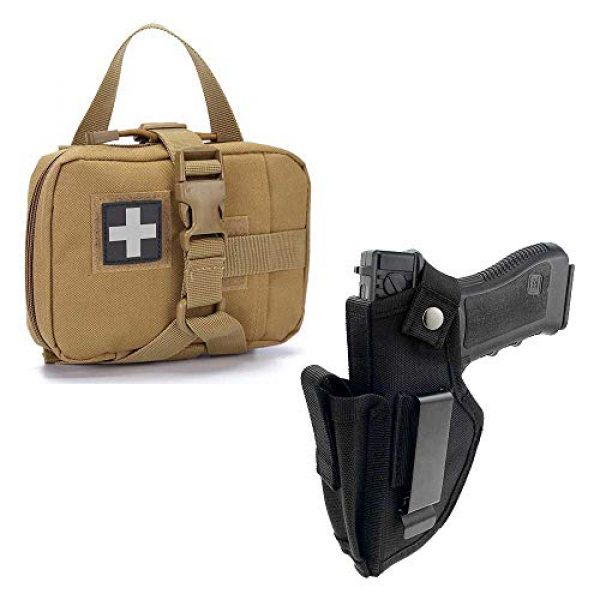 VIIDOO Tactical Pouch 1 Molle Ifak Pouch Rip Away + Tactical Pistol Gun Holster
