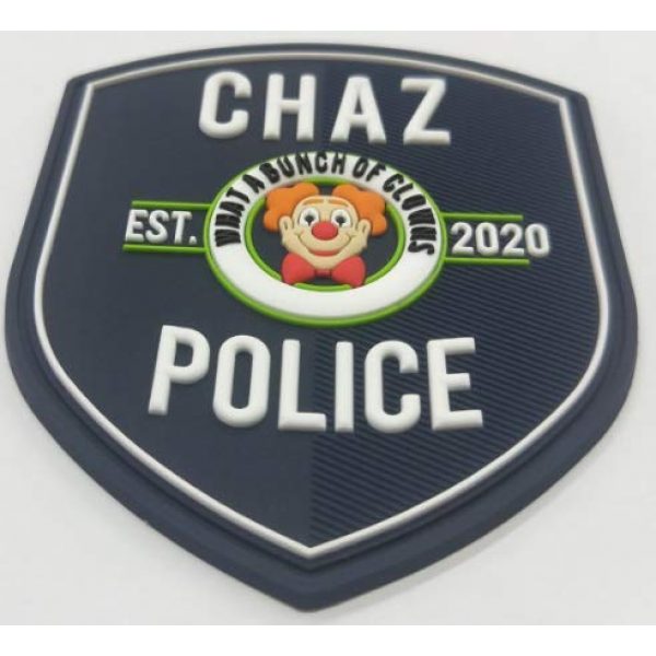TUFF Airsoft Morale Patch 3 Funny Chaz PD Morale Patch 3.5" T x 3" Wide City of Chaz. Velcro Backed Patch. Glow in The Dark