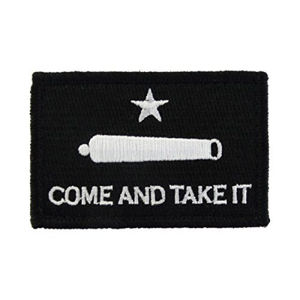 Morale Tags Airsoft Morale Patch 1 Gonzales Flag Come and Take It Tactical Hook and Loop Fully Embroidered Morale Tags Patch (Black and White)