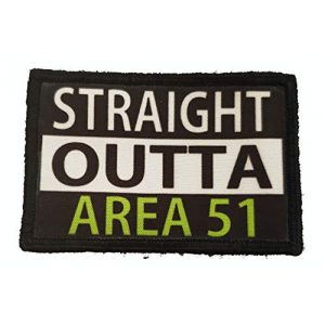 RedheadedTshirts Airsoft Morale Patch 1 Straight Outta Area 51 Morale Patch -Made in The USA- Funny Tactical Army Hook Patches Perfect for Your Plate Carrier Military Vest, hat, Backpack. Funny Patch by Redheadedtshirts!