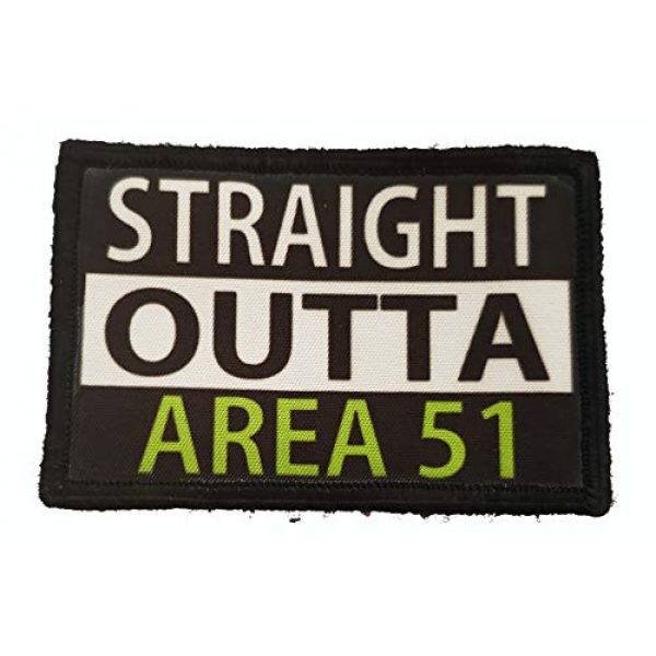 RedheadedTshirts Airsoft Morale Patch 1 Straight Outta Area 51 Morale Patch -Made in The USA- Funny Tactical Army Hook Patches Perfect for Your Plate Carrier Military Vest, hat, Backpack. Funny Patch by Redheadedtshirts!