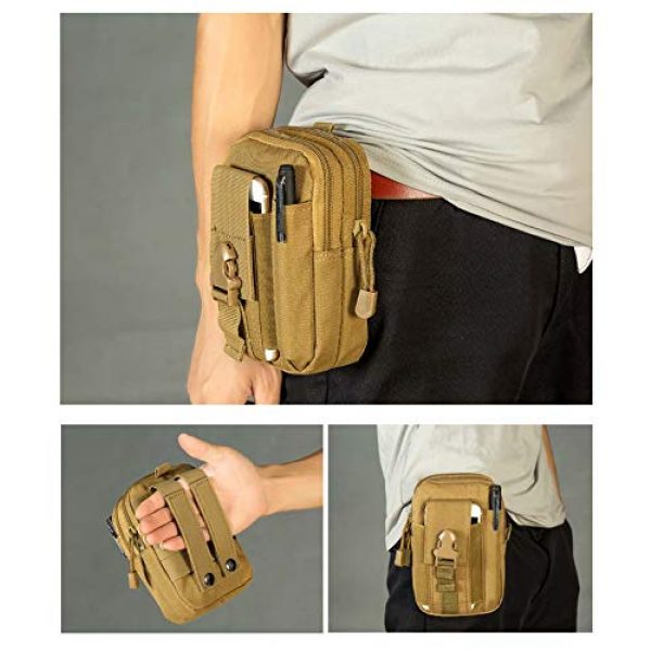 MODANA Tactical Pouch 4 MODANA Universal Multifunctional Tactical Molle EDC Pouch Waist Belt Bag Gadget Wallet Zipper Compartment Phone Holder for iPhone Samsung Pixel Moto HTC Huawei and More Smartphones