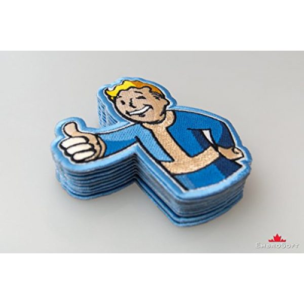 Embrosoft Airsoft Morale Patch 3 Fallout Vault Boy Embroidered Patch Iron On (3.5" x 3.6")