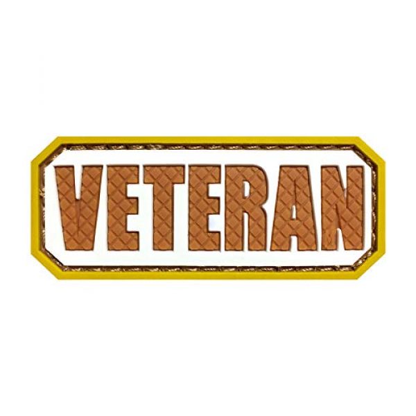 Morton Home Airsoft Morale Patch 1 Morton Home Veteran PVC Hook and Loop Morale Patch Military Combat Armband Clothing Badge for Jackets Jeans Hat Cap (Desert)
