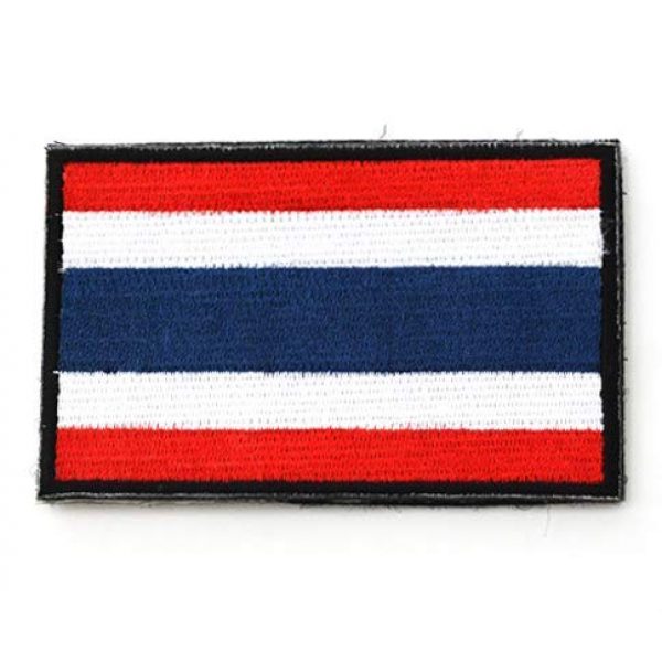 Tactical Embroidery Patch Airsoft Morale Patch 2 2pcs Thailand Flag Embroidery Patch Military Tactical Morale Patch Badges Emblem Applique Hook Patches for Clothes Backpack Accessories