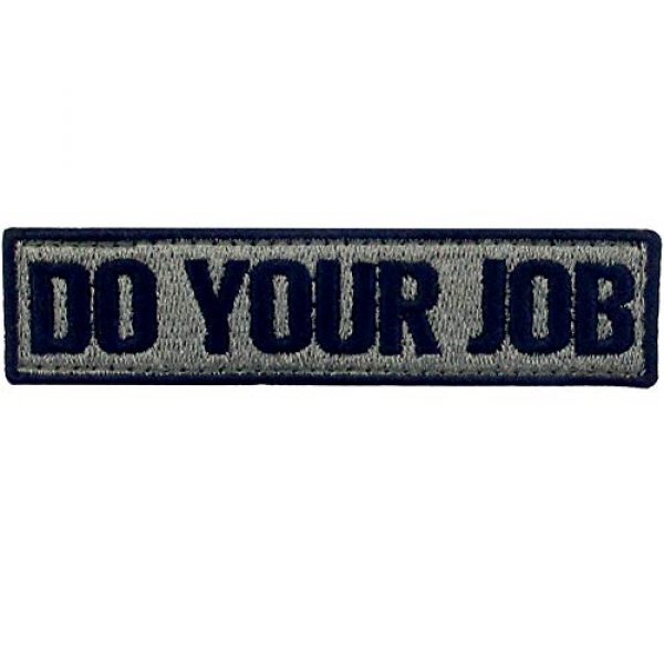 EmbTao Airsoft Morale Patch 1 Do Your Job Embroidered Patch Tactical Morale Applique Fastener Hook & Loop Emblem, Olive & Black