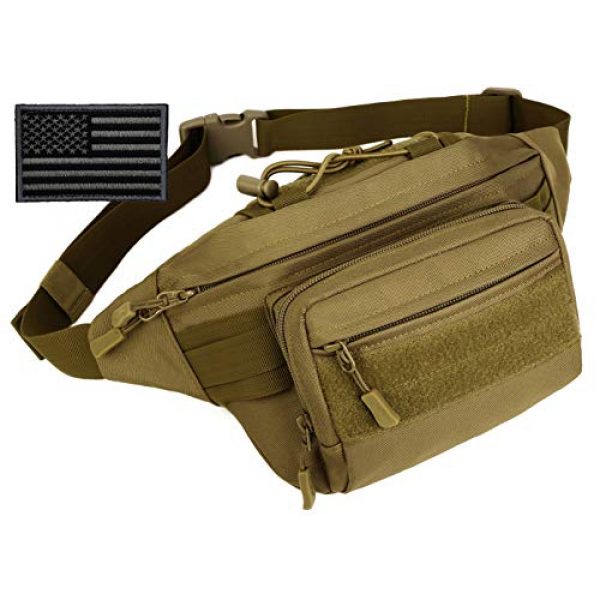 Protector Plus Tactical Pouch 1 Protector Plus Tactical Fanny Pack Military Running Waist Bag Sling Hip Belt MOLLE Army Lumbar Gear Pouch Bumbag (Patch Included)