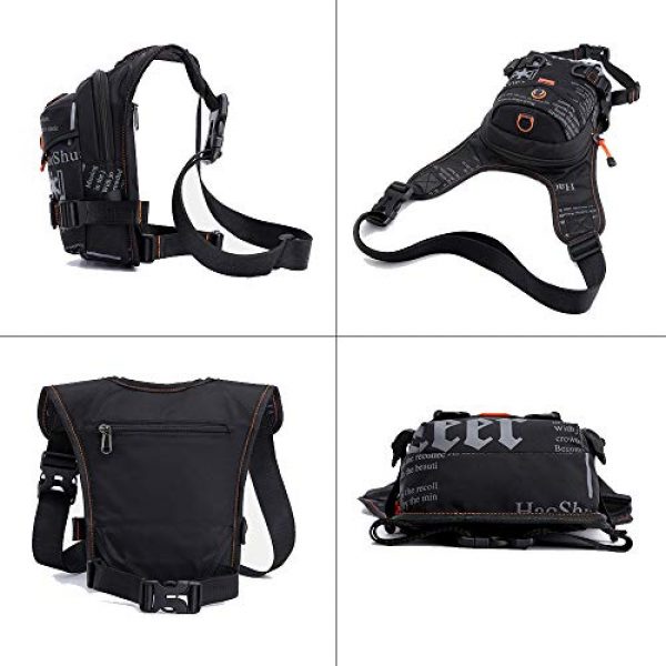 G-fun Tactical Pouch 5 G-fun GFun Waterproof Waist Fanny Pack Messenger Shoulder Drop Leg Bag Tactical Military Thigh Hip Outdoor Pack with Earphone Hole Travel Hiking Climbing Cycling for Men