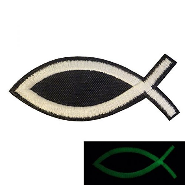 LEGEEON Airsoft Morale Patch 1 LEGEEON Glow Dark Ichthys Jesus Fish Christian ISAF Ichthus Morale Sew Iron on Patch