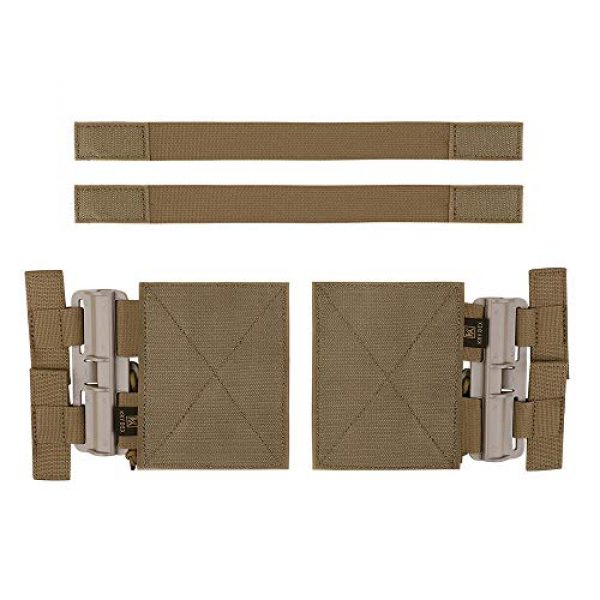 KRYDEX Tactical Pouch 1 KRYDEX Quick Release Buckle Set,Single Point Molle Quick Disconnect Side Entry Conversion with Hoop and Loop for JPC CPC NCP XPC 420 Vest (Coyote Brown)