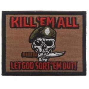 Tactical Embroidery Patch Airsoft Morale Patch 1 Kill Em All Let God Sort Em Out Tactical Embroidery Patch Hook & Loop Morale Patch Military Patch for Clothing Accessory Backpack Armband (color2)