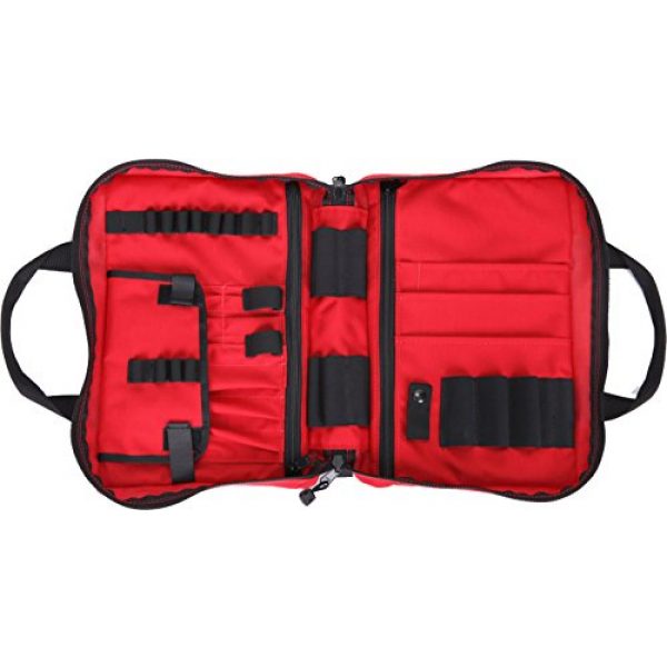 R&B FABRICATIONS, INC. Tactical Pouch 3 R&B Fabrications RB S400X-RD 1000 Denier Cordura Nylon Pacific Coast Intubation Module, 14" Length x 9 1/2" Width x 3" Height, Red