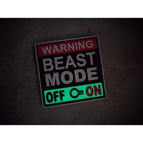 Tactical Innovations Canada Airsoft Morale Patch 5 PVC Morale Patch - Beast Mode - Glow in Dark - 2"x2"