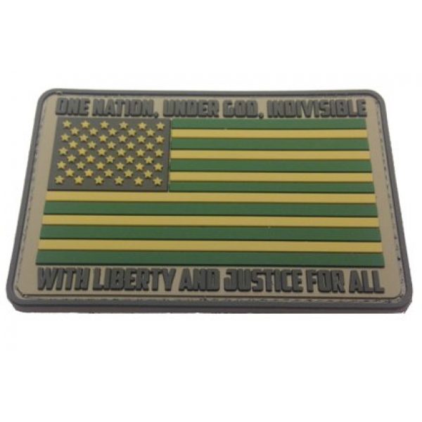 F-Bomb Morale Gear Airsoft Morale Patch 2 American Flag - One Nation Under God - PVC Morale Patch in ACU Color