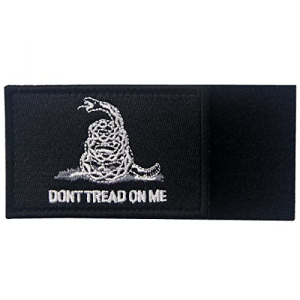 EmbTao Airsoft Morale Patch 5 Don't Tread On Me Tactical Embroidered Morale Applique Fastener Hook&Loop Patch - White & Black