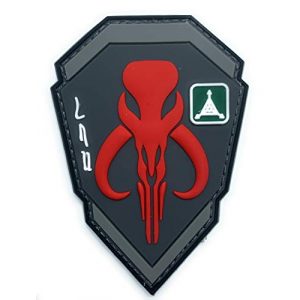 Almost SGT Airsoft Morale Patch 1 Boba Fett Emblem Star Wars Bounty Hunter - Funny Tactical Military Morale PVC Rubber Patch Hook Backing(Red)