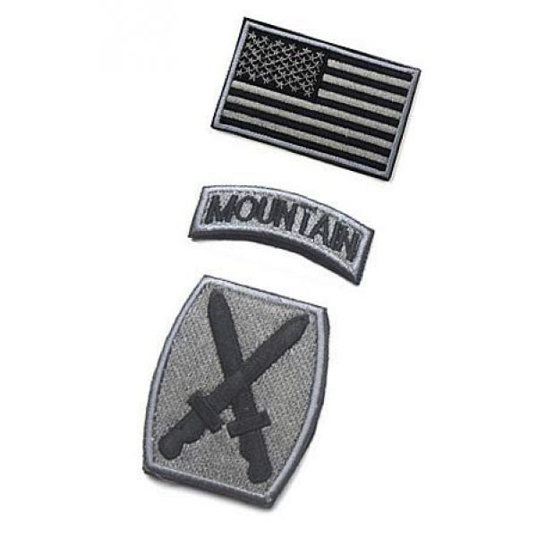 Embroidery Patch Airsoft Morale Patch 3 3 Pieces US Army 10th Mountain Division Military Hook Loop Tactics Morale Embroidered Patch(color1)