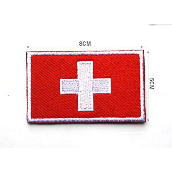 Tactical Embroidery Patch Airsoft Morale Patch 3 2pcs Switzerland Flag Embroidery Patch Military Tactical Morale Patch Badges Emblem Applique Hook Patches for Clothes Backpack Accessories