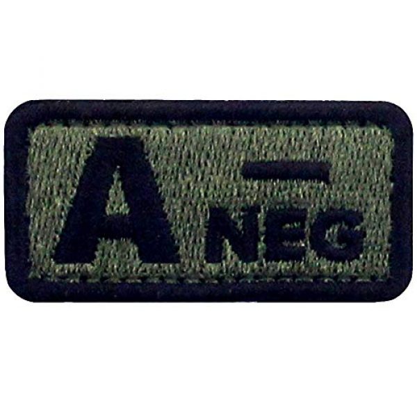 EmbTao Airsoft Morale Patch 1 EmbTao Type A Negative Tactical Blood Type Patch Embroidered Morale Applique Fastener Hook & Loop Emblem - Green & Black - 2"x1"