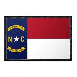 P PULLPATCH Airsoft Morale Patch 1 North Carolina State Flag - Color Morale Patch | Hook and Loop Attach for Hats, Jeans, Vest, Coat | 2x3 in | by Pull Patch