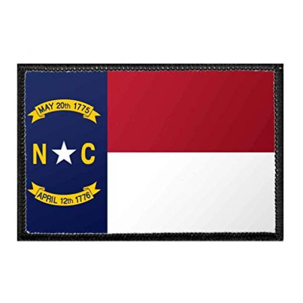 P PULLPATCH Airsoft Morale Patch 1 North Carolina State Flag - Color Morale Patch | Hook and Loop Attach for Hats, Jeans, Vest, Coat | 2x3 in | by Pull Patch