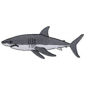 Cypress Collectibles Embroidered Patches Airsoft Morale Patch 1 Great White Shark Embroidered Patch Jaws Iron-On Applique Ocean Fish