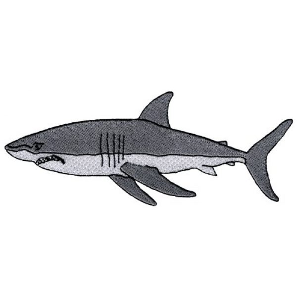 Cypress Collectibles Embroidered Patches Airsoft Morale Patch 1 Great White Shark Embroidered Patch Jaws Iron-On Applique Ocean Fish