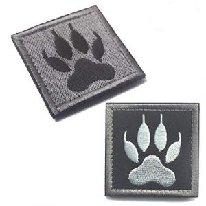 ODSP Airsoft Morale Patch 1 K9 Paw Handler Claw K9 Dogs Tracker of War Swat Morale Army Gear Fastener Patch Embroidered Hook Loop Backing Tactical Badge Swat for Service Animal Vest (2PCS)