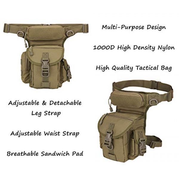 FSO Tactical Pouch 2 FengSi Tactical Drop Leg Pouch | Tool Fanny Thigh Pack Bags | Military Outdoor Camera Motorcycle Cycling Hiking Utility Thigh Waist Pack | 6 Colors Available