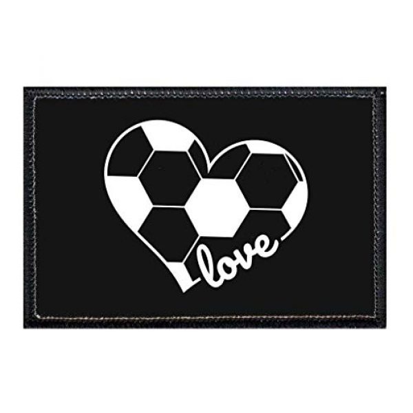 P PULLPATCH Airsoft Morale Patch 1 Soccer Heart Black and White Morale Patch | Hook and Loop Attach for Hats, Jeans, Vest, Coat | 2x3 in | by Pull Patch